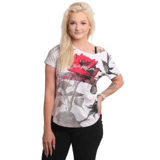 YAKUZA dámské tričko ETERNITY CURVED CREW NECK GSB 25113 bílé