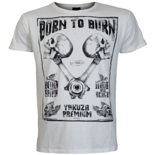 YAKUZA PREMIUM pánské tričko YPS 3819 vintage bílá