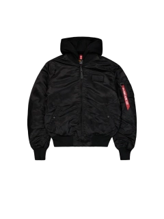 ALPHA IMDUSTRIES Pánský bomber s kapucí ZIP HOOD BACKPRINT 128113/285 černý